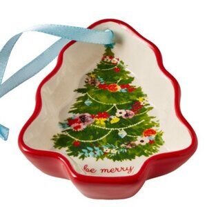 Pioneer Woman Christmas Holiday Floral Tree Mini Candy Dish Ornament New